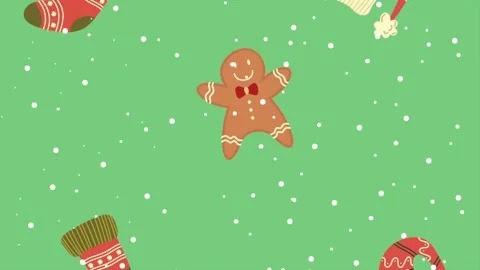 Merry christmas elements pattern animation Stock Footage 221110631