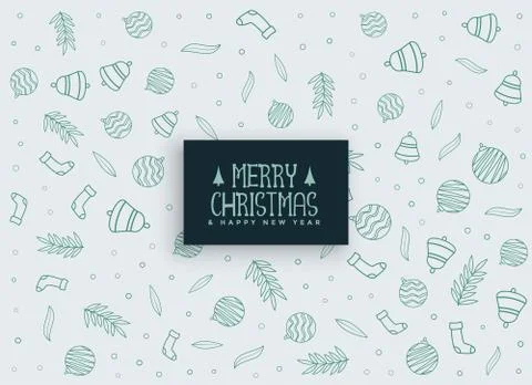 Merry christmas elements pattern background Stockillustratie