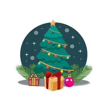 Merry Christmas Elements on White Background. Stock Illustration