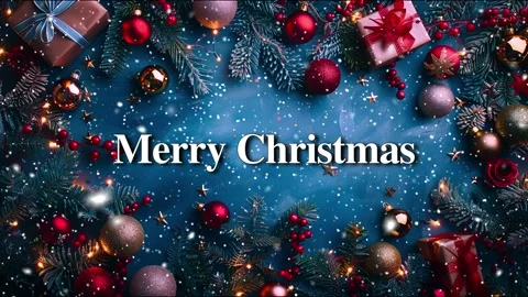 Merry Christmas. Falling snowflakes effect. Loop. Christmas snow. Noel. Snow. Stock Footage 275616996