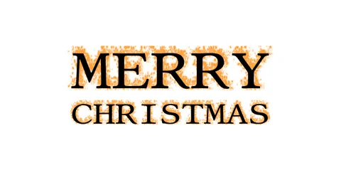 Merry Christmas fire text effect white isolated background Stock Footage 137993002