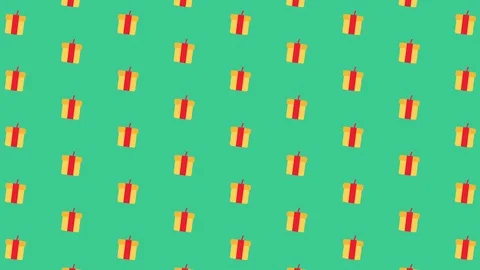 Merry Christmas flat design animation background with presents. Loop animation Stock Footage 99498101