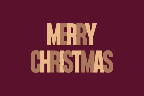Merry Christmas flat typography vector design Stock Illustration