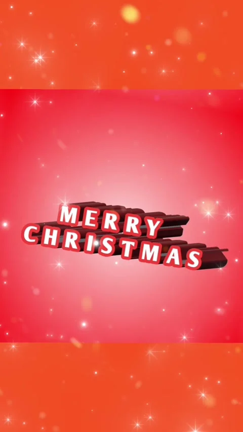 Merry Christmas floating text effect animation Stock Footage 296073956