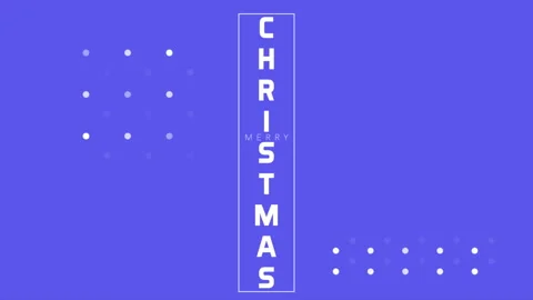Merry Christmas in frame with dots pattern on blue gradient Video stock 249367778