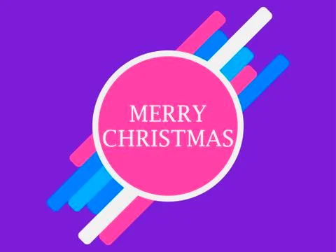 Merry Christmas. Geometric elements, text in a circle. Festive emblem. Vector Stockillustratie