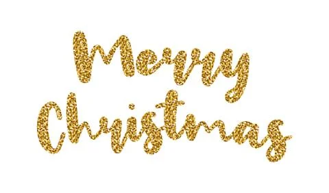 Merry Christmas glitter vector text Stock Illustration