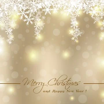 Merry Christmas golden card Stock Illustration