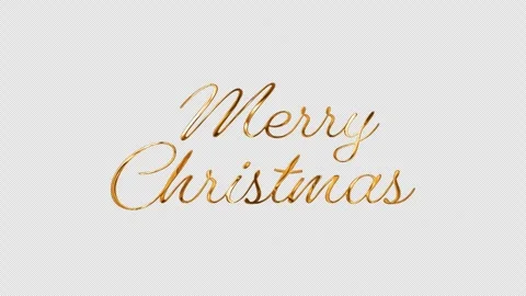 Merry Christmas Golden Script Typography Animation on Transparent Background and Video stock 320052699