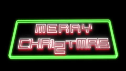 Merry Christmas with Green Grid Stock-Footage 70312079