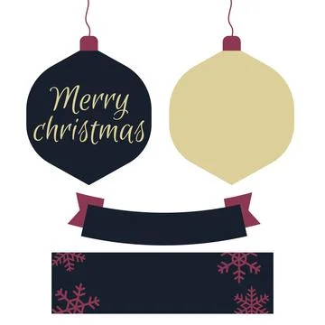 Merry christmas greeting scripts with xmas holiday line icons. Vector set win Stock Illustration