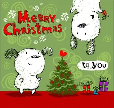 Merry Christmas greetings Illustrazione stock