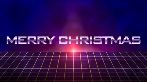 Merry Christmas with grid in dark galaxy with red star Stock Footage 217417640