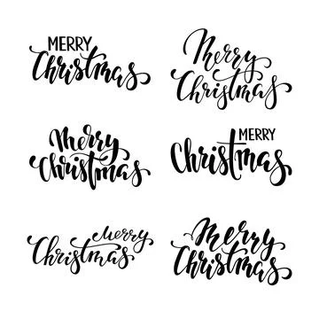 Merry Christmas. Hand drawn creative calligraphy, brush pen lettering. desi.. Stock Illustration