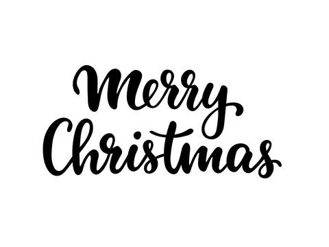 Merry Christmas. Hand drawn creative calligraphy, brush pen lettering. desi.. Stock Illustration