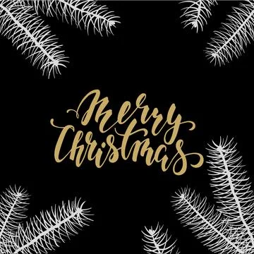 Merry Christmas. Hand drawn creative calligraphy, brush pen lettering. desi.. Stock Illustration