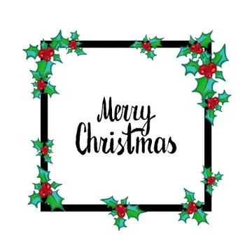 Merry Christmas. Hand drawn vector design element Stock Illustration
