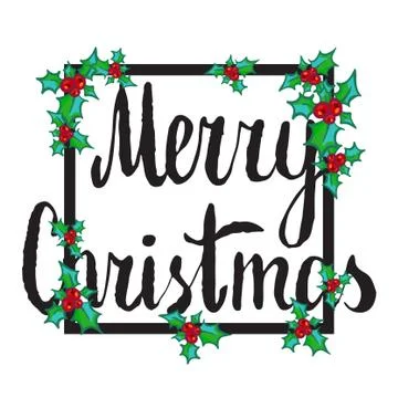 Merry Christmas. Hand drawn vector design element Stock Illustration