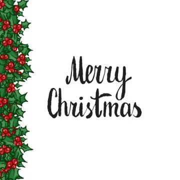 Merry Christmas. Hand drawn vector design element Stock Illustration