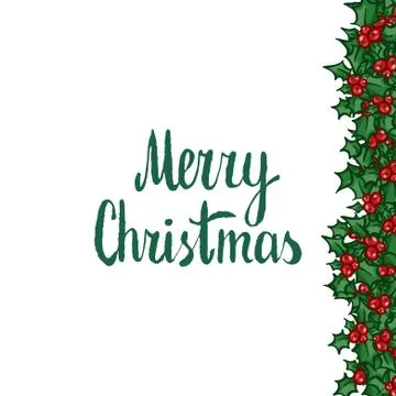 Merry Christmas. Hand drawn vector design element Stock Illustration