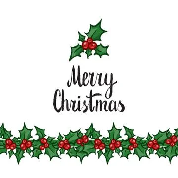 Merry Christmas. Hand drawn vector design element Stock Illustration
