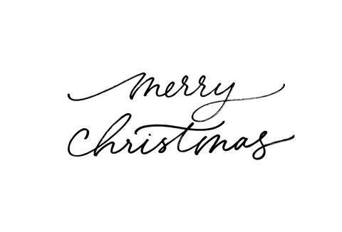 Merry Christmas hand drawn vector brush lettering. Stock Illustration