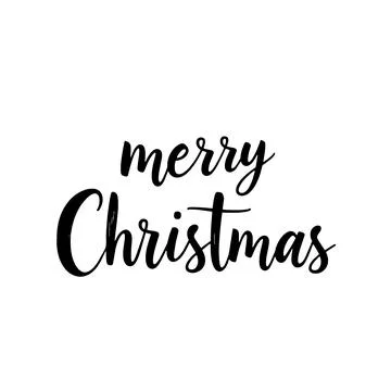 Merry Christmas Hand Lettering Script On White Background Stock Illustration