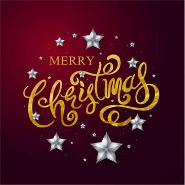 Merry Christmas &amp; Happy New Year 2018, Calligraphic, Type, Vector Illustratio Stock Illustration