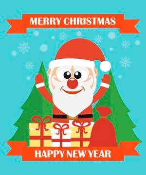 Merry Christmas & Happy New Year modern concept flat design Stock Illustration