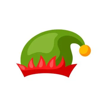 Merry Christmas hat of elf. Stock Illustration