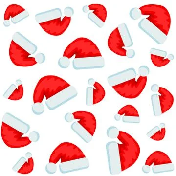 Merry christmas hat icon seamless pattern on white, stock vector illustration Stock Illustration