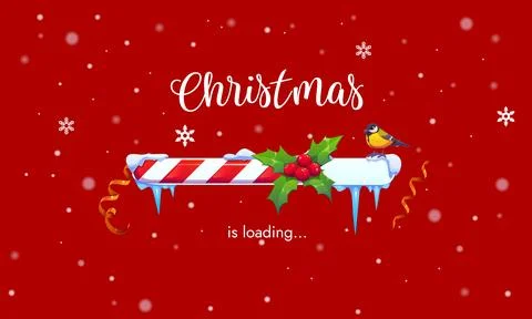Merry Christmas holiday countdown loading bar Stock Illustration