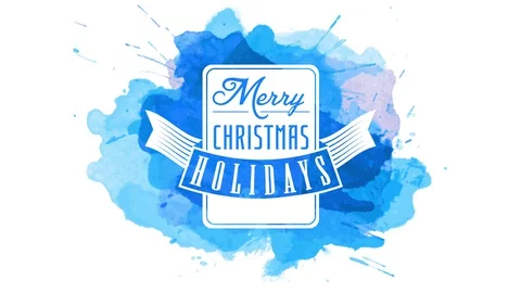 Merry christmas holidays on rectangular graph with curled strip like wings over Stock Footage 130158408