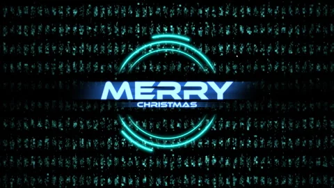 Merry Christmas with HUD elements and circles Stock Footage 255869923