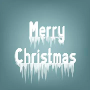 Merry Christmas icicles text Stock Illustration