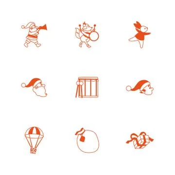 Merry christmas icon set vector design イラスト素材
