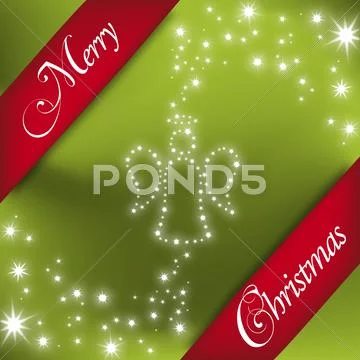 Merry christmas illustration: angel in stars Stock Illustration