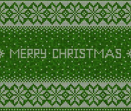 Merry Christmas knitting seamless pattern background vector Stock Illustration