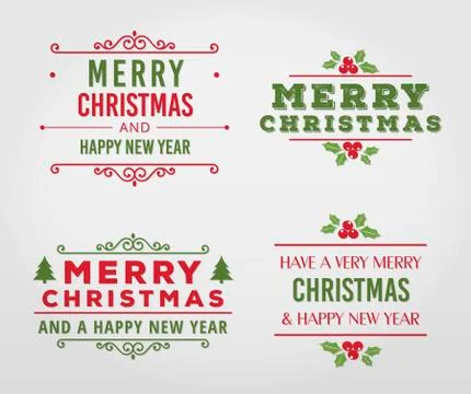 Merry christmas label vector collection Stock Illustration