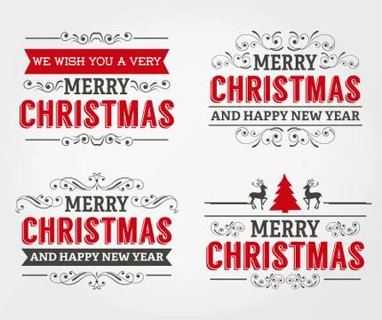 Merry christmas label vector collection Stock-Illustration