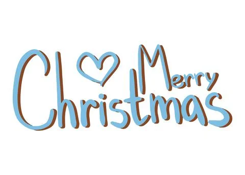 Merry Christmas letering. Flat vector illustration isolate on a white. Stock Illustration