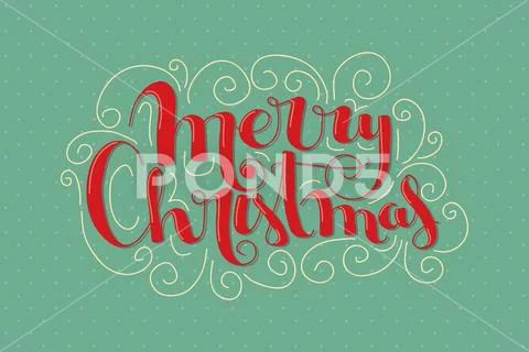 Merry Christmas lettering Stock Illustrationen
