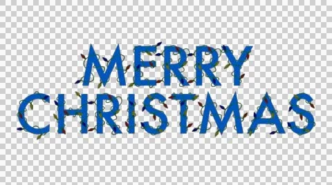 Merry Christmas in Lights (Blue) Stock Footage 44207399