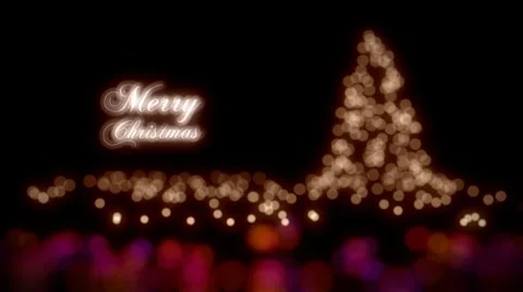 Merry Christmas - Lights (HD) Video stock 8658032