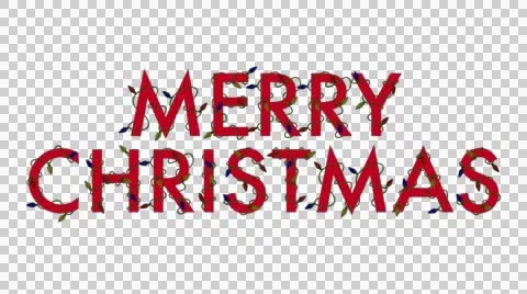 Merry Christmas in Lights (Red) Stock Footage 44207284