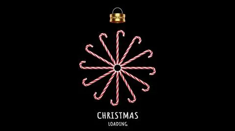 Merry Christmas loading concept with candy cane. 3d illustration Illustrazione stock