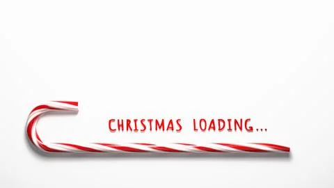 Merry Christmas loading concept with candy cane. 3d illustration Stockillustratie