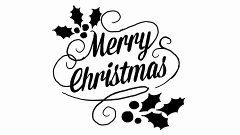 Merry christmas logo, designed in chalkboard drawing style, animated footage Stock Footage 119303609