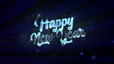Merry Christmas Loop Blue	and Happy New Yea Stock Footage 195331440
