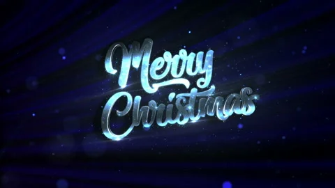 Merry Christmas Loop Blue	and Happy New Yea Stock Footage 195331480